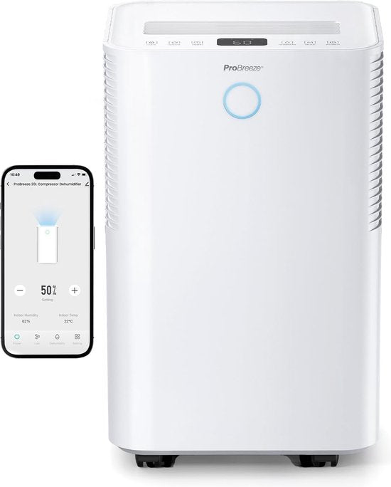 OmniDry 20L Quiet Low Energy Dehumidifier with Laundry Mode and Smart App Control
