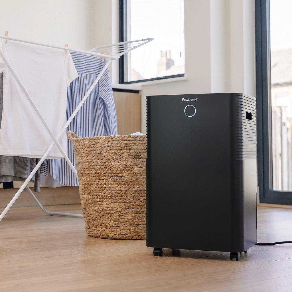 OmniDry 20L Quiet Low Energy Dehumidifier with Laundry Mode and Smart App Control - Black