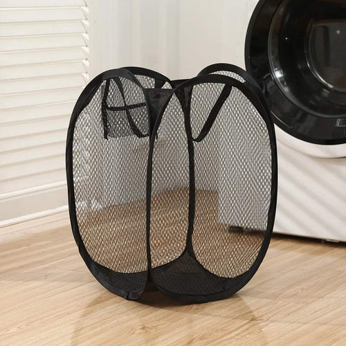 Black Mesh Pop-Up Washing Basket