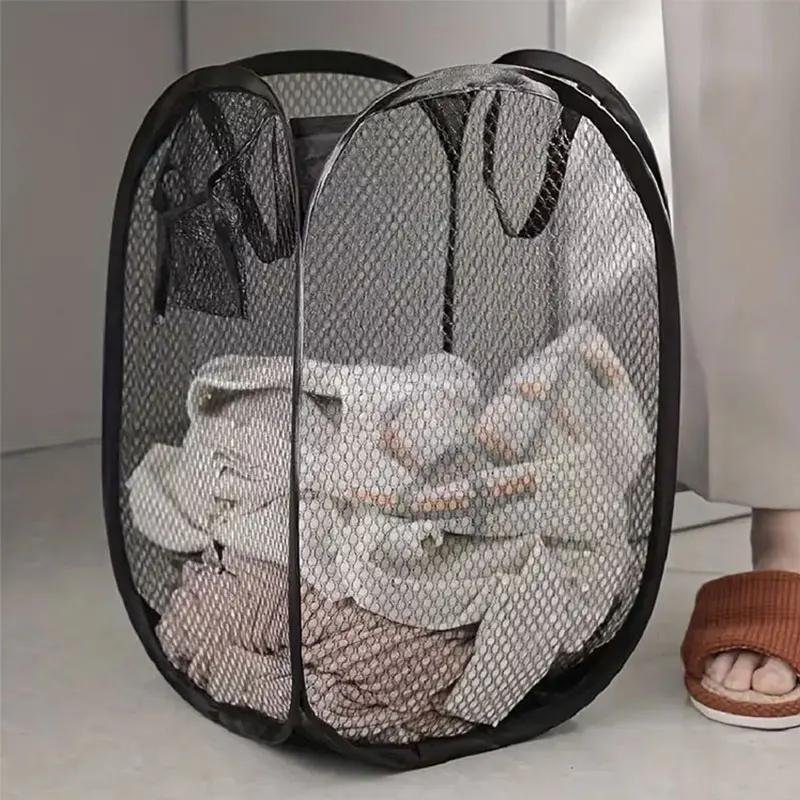 Black Pop-Up Laundry Storage Basket