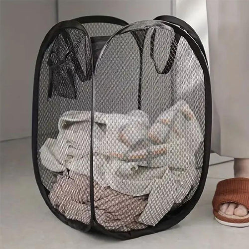 Black Pop-Up Laundry Storage Basket