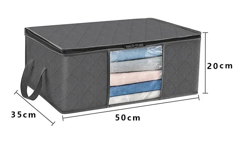 Grey Blanket and Clothes Storage Box