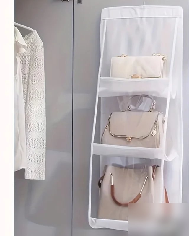 White Hanging Handbag Storage Organiser